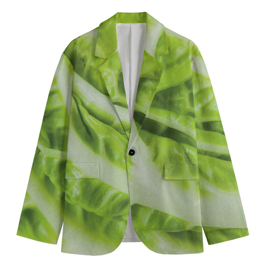 Chinese Cabbage Leaf Print Men's Blazer