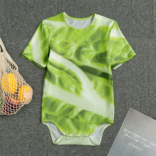 Chinese Cabbage Leaf Print Men's Bodysuit