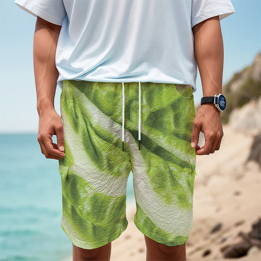 Chinese Cabbage Leaf Print Men's Cargo Shorts