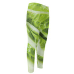 Chinese Cabbage Leaf Print Men's Compression Pants