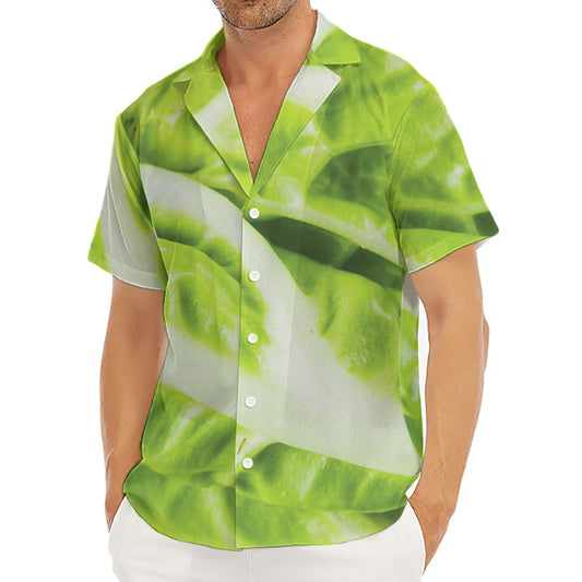 Chinese Cabbage Leaf Print Men's Deep V-Neck Shirt