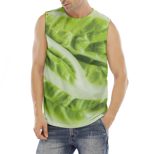 Chinese Cabbage Leaf Print Men's Fitness Tank Top