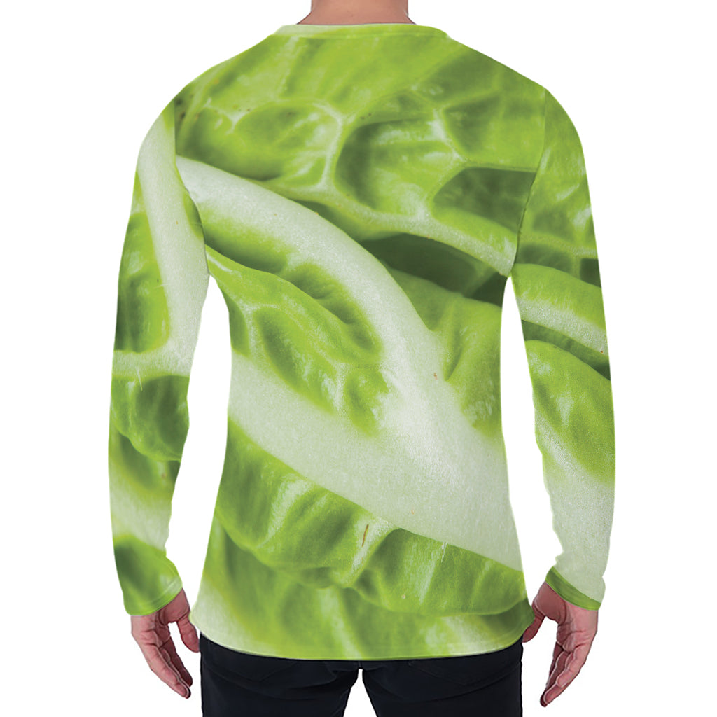 Chinese Cabbage Leaf Print Men's Long Sleeve T-Shirt
