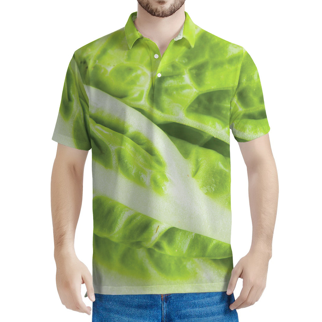 Chinese Cabbage Leaf Print Men's Polo Shirt