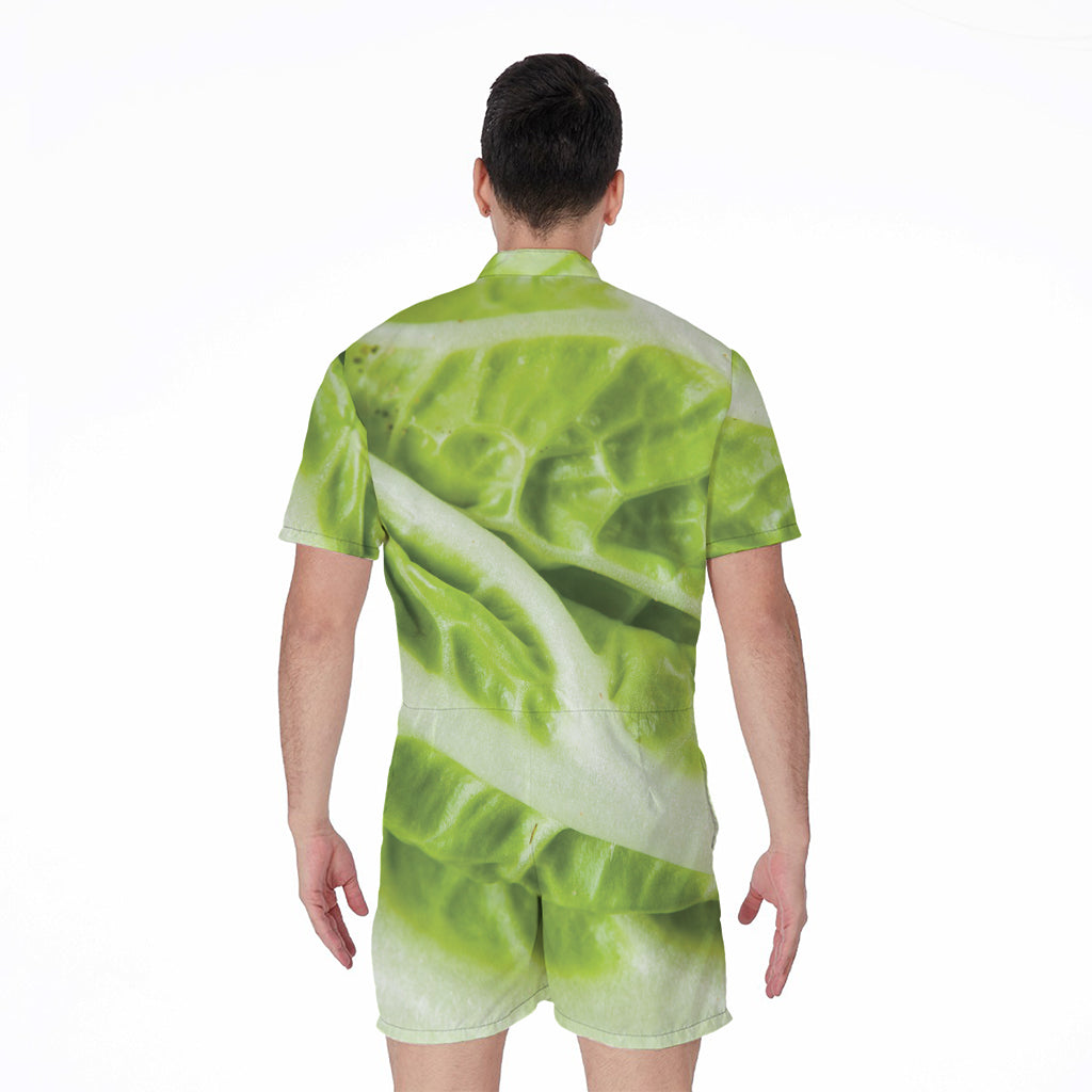 Chinese Cabbage Leaf Print Men's Rompers