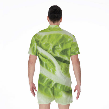 Chinese Cabbage Leaf Print Men's Rompers