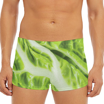 Chinese Cabbage Leaf Print Men's Short Boxer Briefs