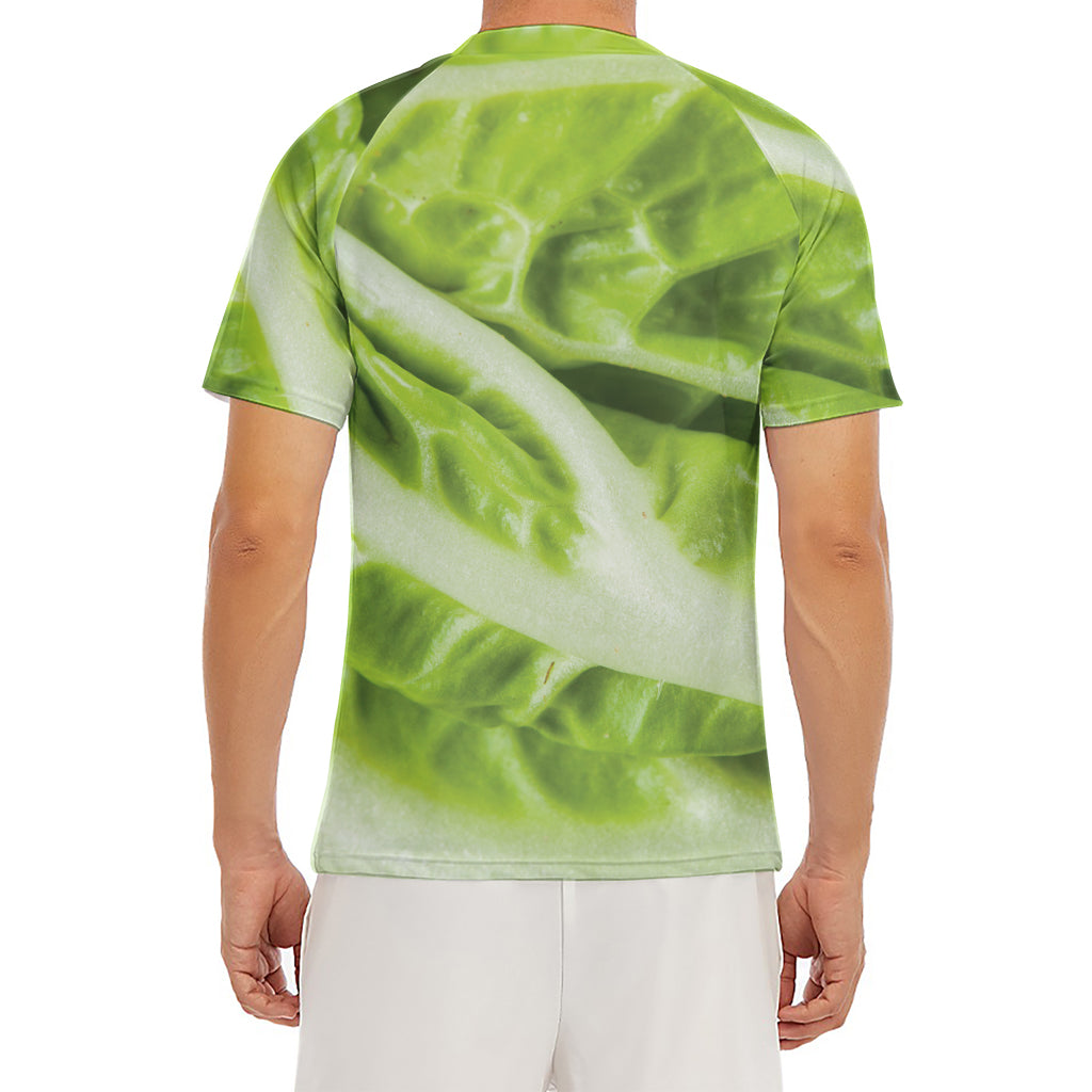 Chinese Cabbage Leaf Print Men's Short Sleeve Rash Guard