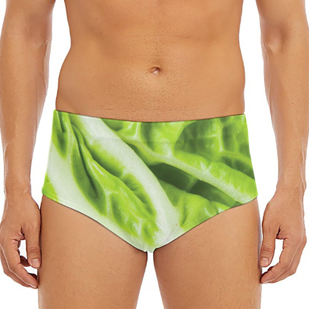 Chinese Cabbage Leaf Print Men's Triangle Swim Briefs