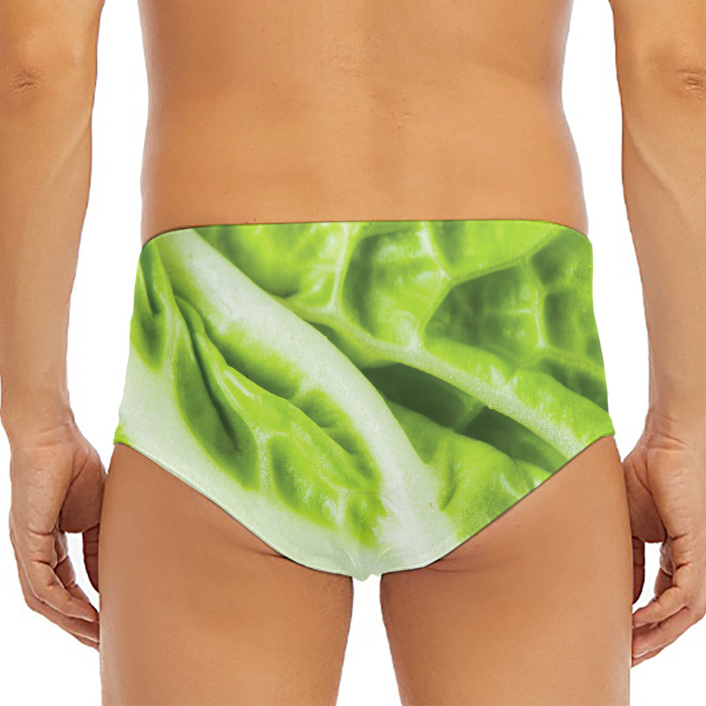 Chinese Cabbage Leaf Print Men's Triangle Swim Briefs