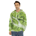 Chinese Cabbage Leaf Print Men's Velvet Pullover Hoodie