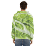 Chinese Cabbage Leaf Print Men's Velvet Pullover Hoodie