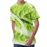 Chinese Cabbage Leaf Print Men's Velvet T-Shirt