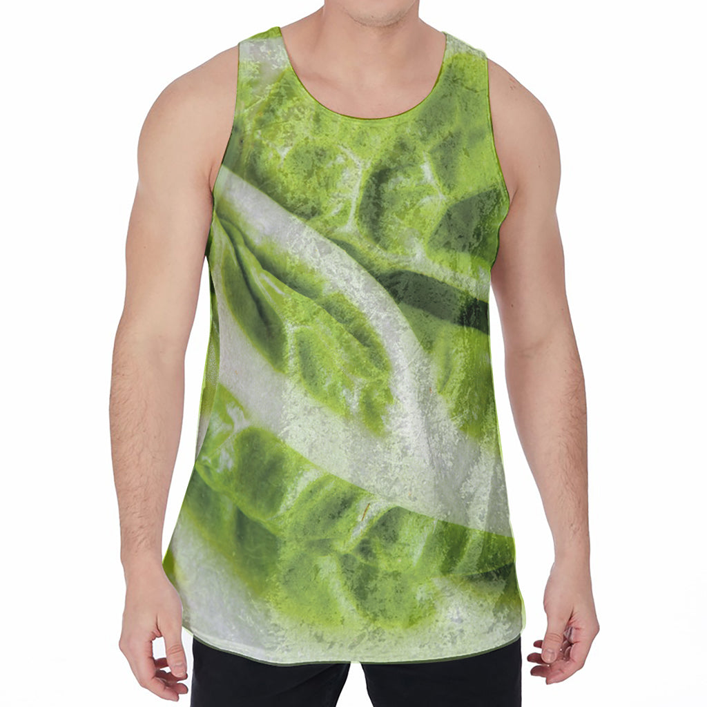Chinese Cabbage Leaf Print Men's Velvet Tank Top