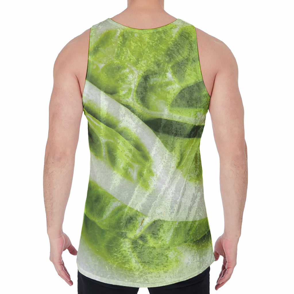 Chinese Cabbage Leaf Print Men's Velvet Tank Top