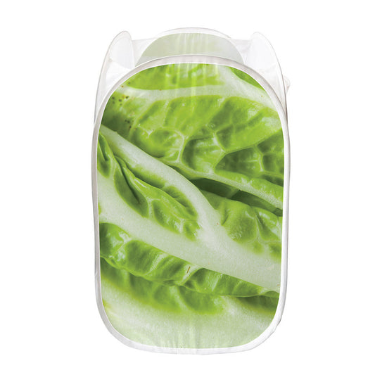 Chinese Cabbage Leaf Print Mesh Laundry Hamper