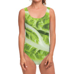 Chinese Cabbage Leaf Print One Piece Swimsuit