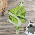 Chinese Cabbage Leaf Print One Shoulder Bodysuit