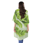 Chinese Cabbage Leaf Print Open Front Beach Cover Up