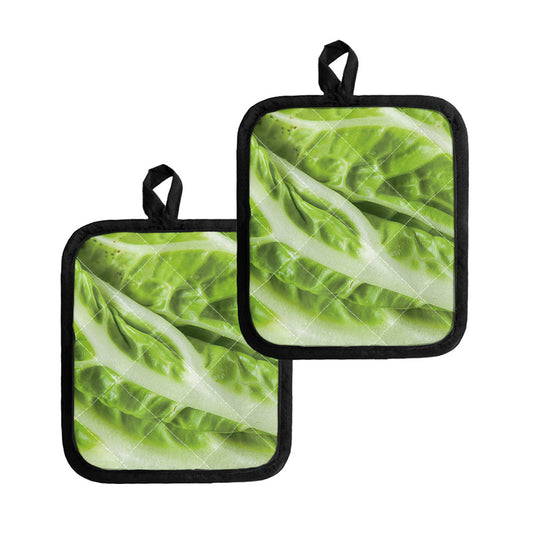 Chinese Cabbage Leaf Print Pot Holders