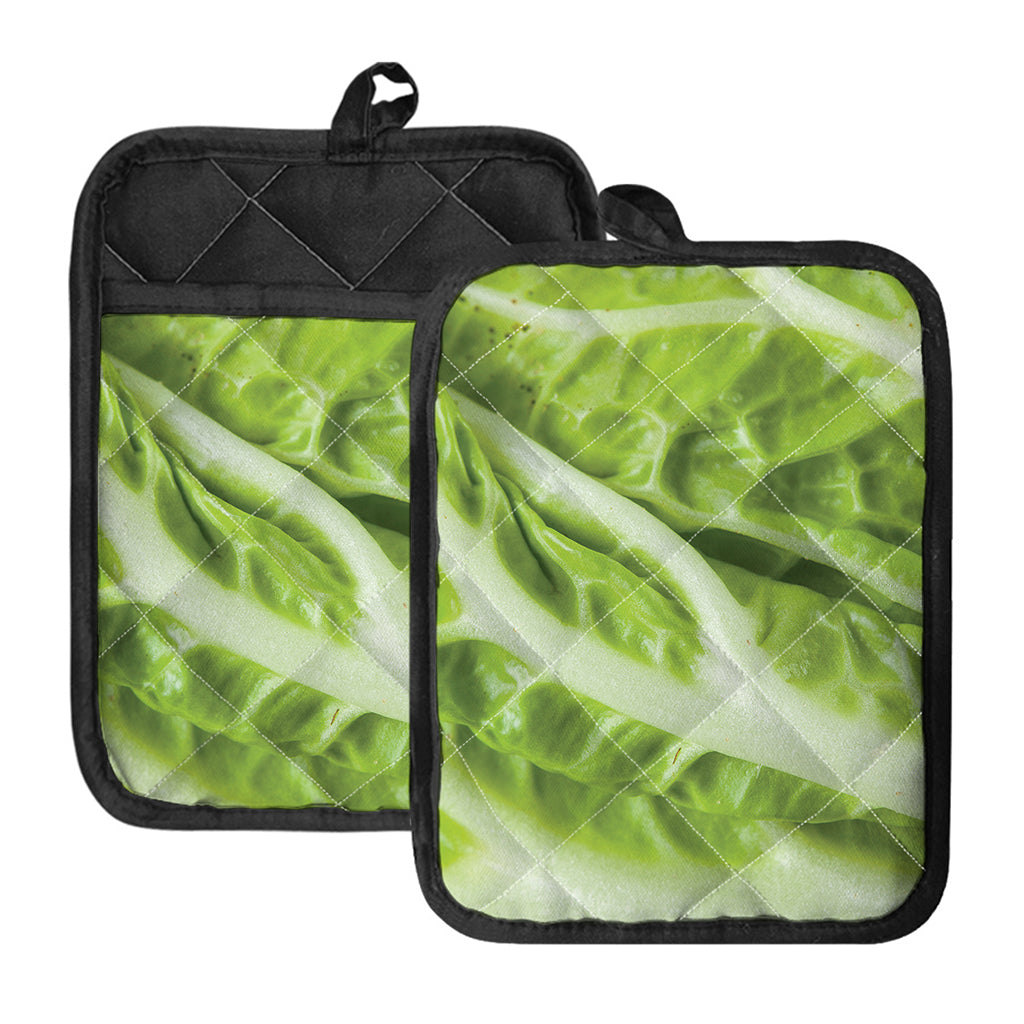 Chinese Cabbage Leaf Print Pot Holders With Pocket