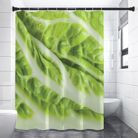 Chinese Cabbage Leaf Print Premium Shower Curtain