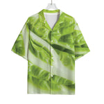 Chinese Cabbage Leaf Print Rayon Hawaiian Shirt