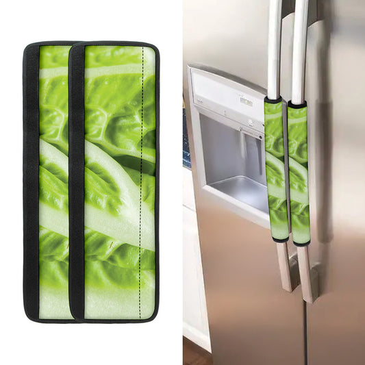 Chinese Cabbage Leaf Print Refrigerator Handle Covers