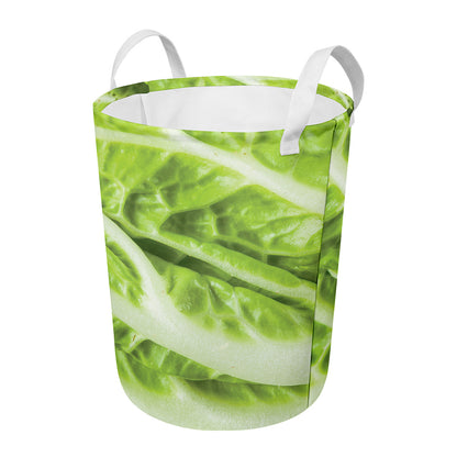 Chinese Cabbage Leaf Print Round Laundry Basket