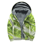 Chinese Cabbage Leaf Print Sherpa Lined Zip Up Hoodie