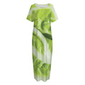 Chinese Cabbage Leaf Print Short Sleeve Long Nightdress