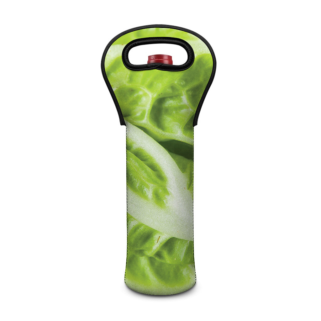 Chinese Cabbage Leaf Print Single Neoprene Wine Tote