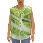 Chinese Cabbage Leaf Print Sleeveless Baseball Jersey