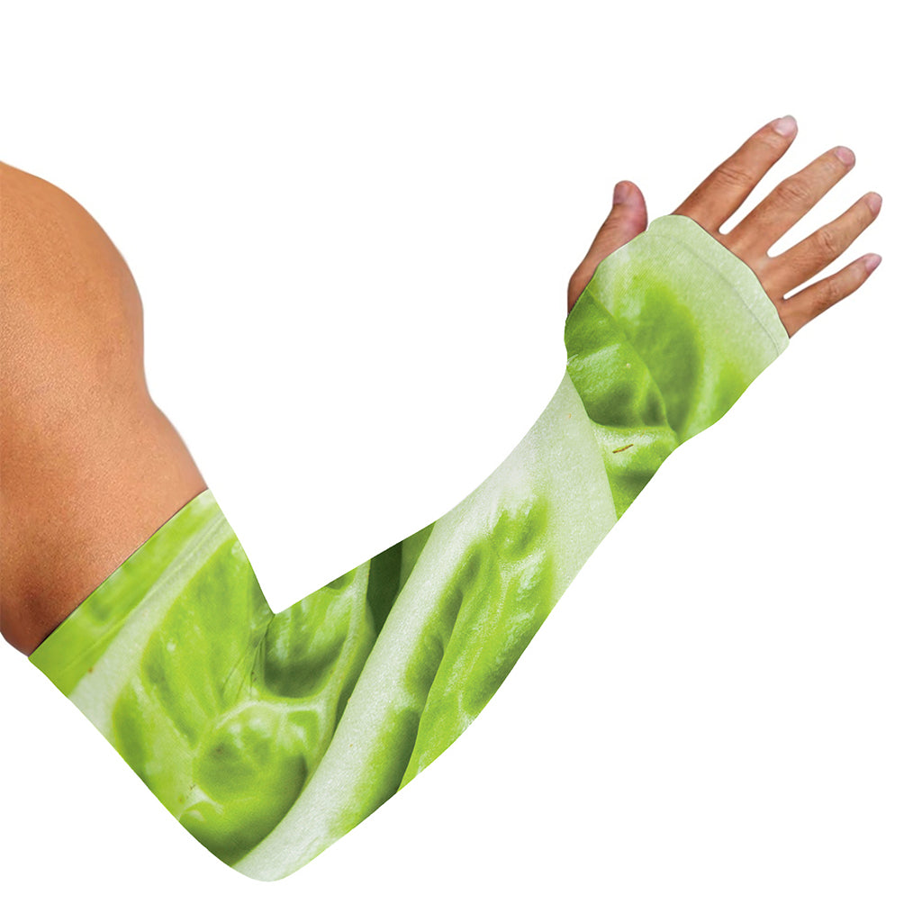 Chinese Cabbage Leaf Print Sun Protection Arm Sleeves