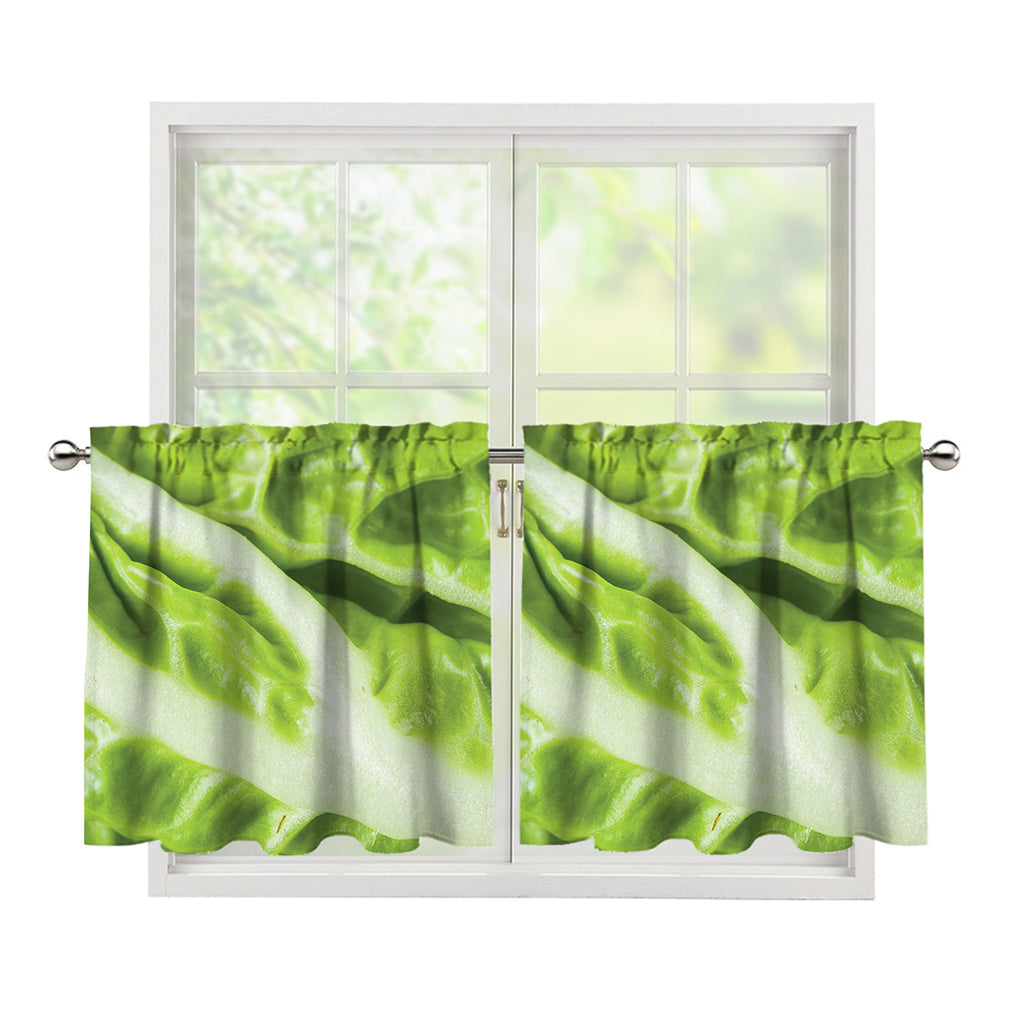 Chinese Cabbage Leaf Print Tier Curtains