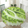Chinese Cabbage Leaf Print Waterproof Round Tablecloth