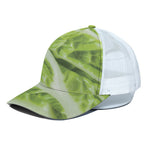 Chinese Cabbage Leaf Print White Mesh Trucker Cap