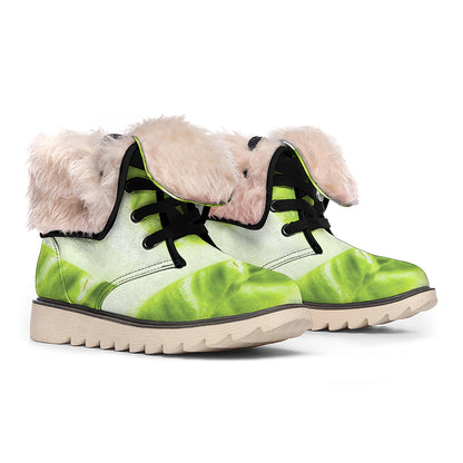 Chinese Cabbage Leaf Print Winter Boots