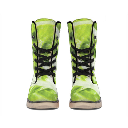 Chinese Cabbage Leaf Print Winter Boots