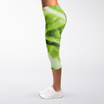 Chinese Cabbage Leaf Print Women's Capri Leggings