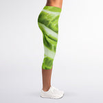 Chinese Cabbage Leaf Print Women's Capri Leggings