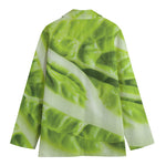 Chinese Cabbage Leaf Print Women's Cotton Blazer