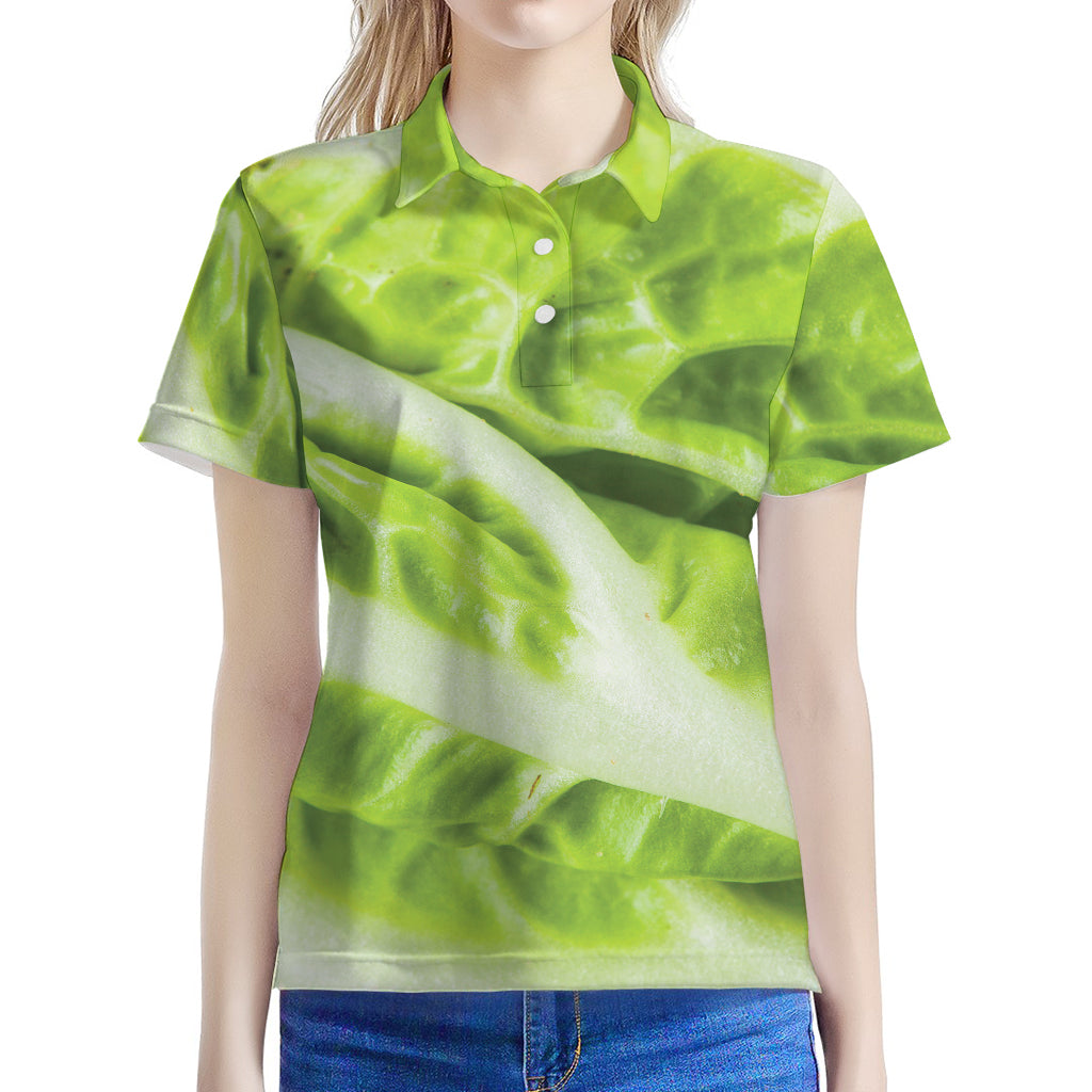 Chinese Cabbage Leaf Print Women's Polo Shirt