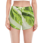 Chinese Cabbage Leaf Print Women's Split Running Shorts