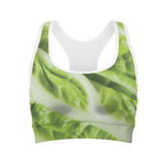Chinese Cabbage Leaf Print Women's Sports Bra
