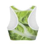 Chinese Cabbage Leaf Print Women's Sports Bra