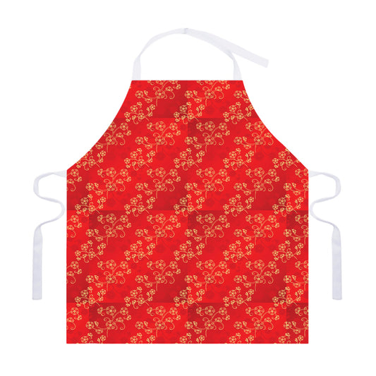 Chinese Cherry Blossom Pattern Print Adjustable Apron