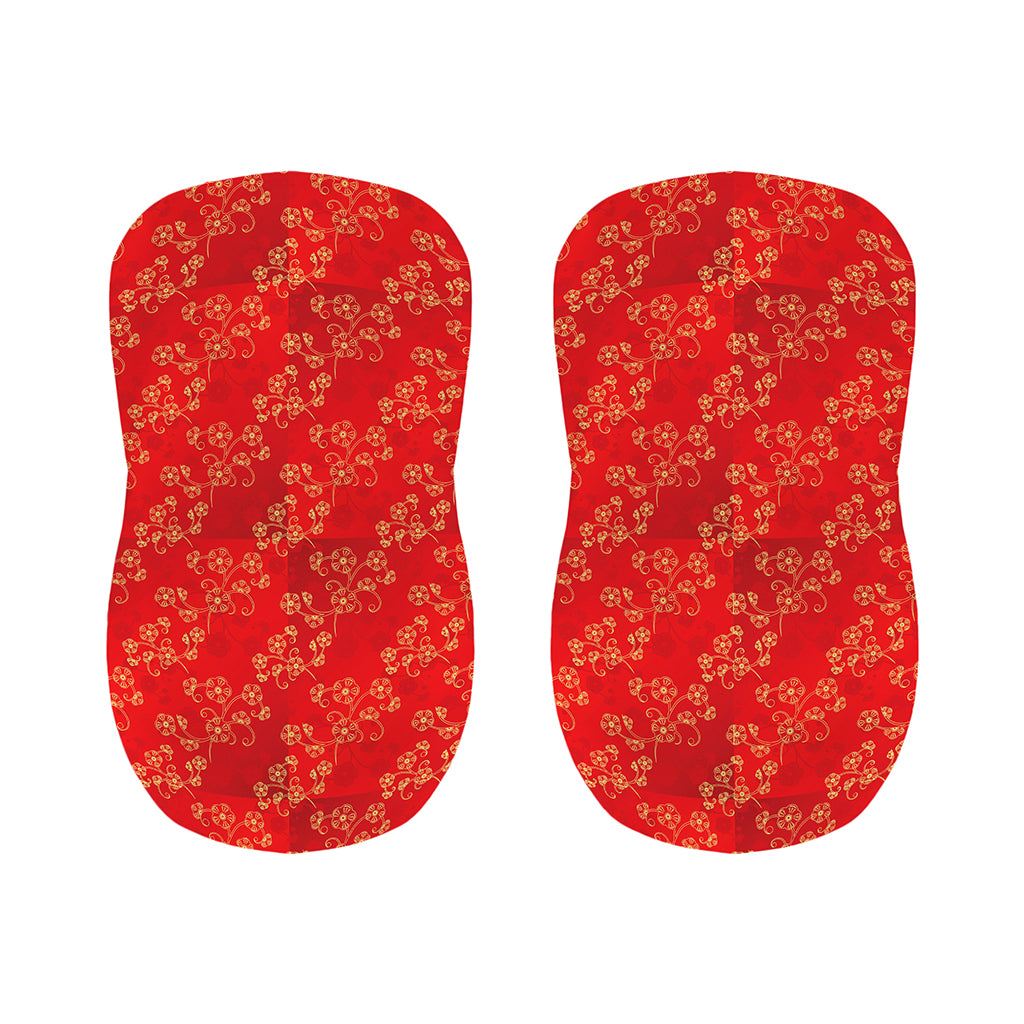 Chinese Cherry Blossom Pattern Print Bar Stool Covers