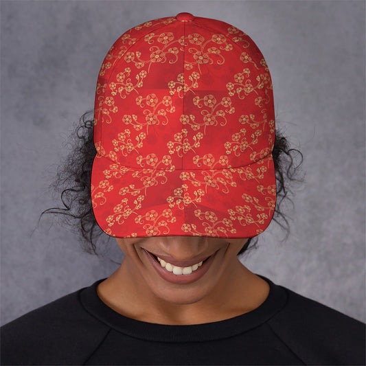 Chinese Cherry Blossom Pattern Print Baseball Cap