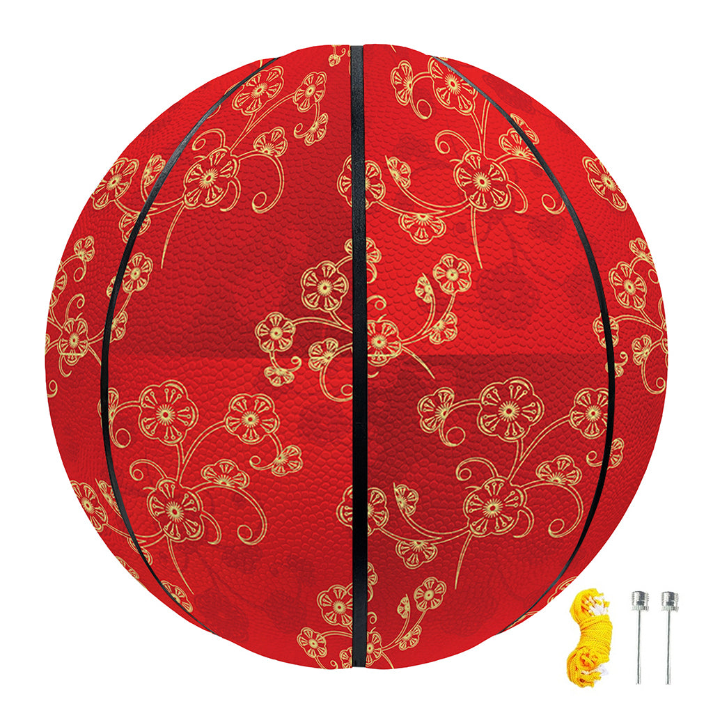 Chinese Cherry Blossom Pattern Print Basketball